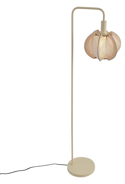 Lampa podłogowa Japandi beżowa z abażurem - Gertie