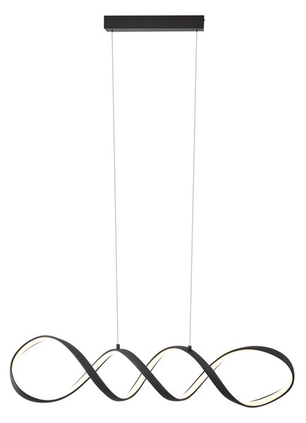 Designerska lampa wisząca czarna 100 cm z LED z 3-stopniową regulacją ściemniania - Wokkel