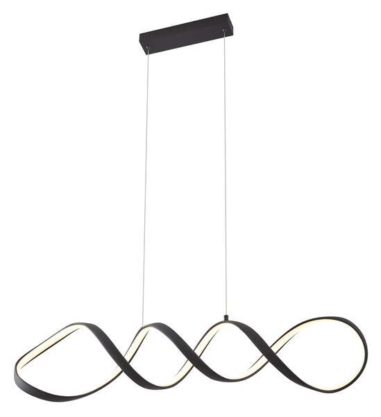 Designerska lampa wisząca czarna 100 cm z LED z 3-stopniową regulacją ściemniania - Wokkel
