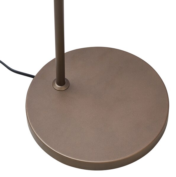 Lampa podłogowa Art Deco ciemny brąz z bursztynowym szkłem - Sandra