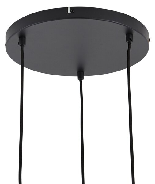 Designerska lampa wisząca czarna z tęczowym szkłem okrągła 3-punktowa - Mallon