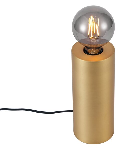 Nowoczesna lampa stołowa mosiężna 24 cm - Cylinder