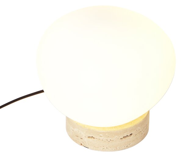 Lampa stołowa Japandi beżowa z opalowym szkłem - Sally