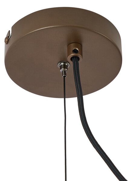 Lampa wisząca w stylu Hotel Chic ciemny brąz z bursztynowym szkłem - Stavelot