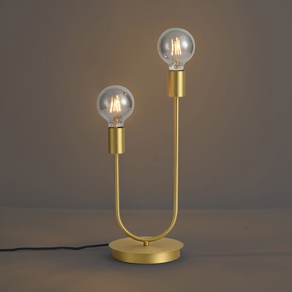 Lampa stołowa Art Deco mosiądz 2-źródła światła - Tuning