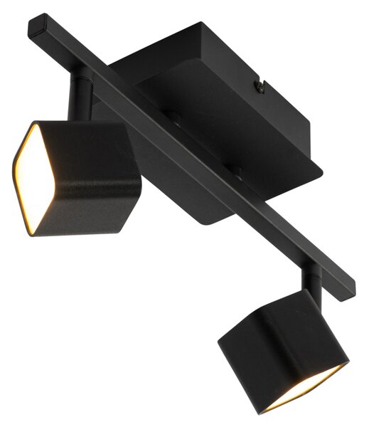 Nowoczesna lampa sufitowa czarna z wbudowanymi diodami LED 2-punktowa - Nola