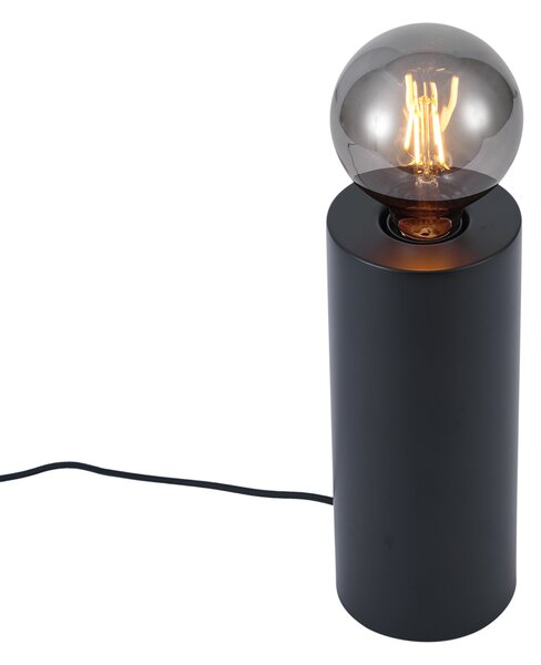 Nowoczesna lampa stołowa czarna 24 cm - Cylinder