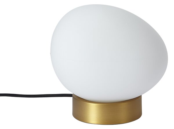 Designerska lampa stołowa mosiężna ze szkłem opalowym - Sally