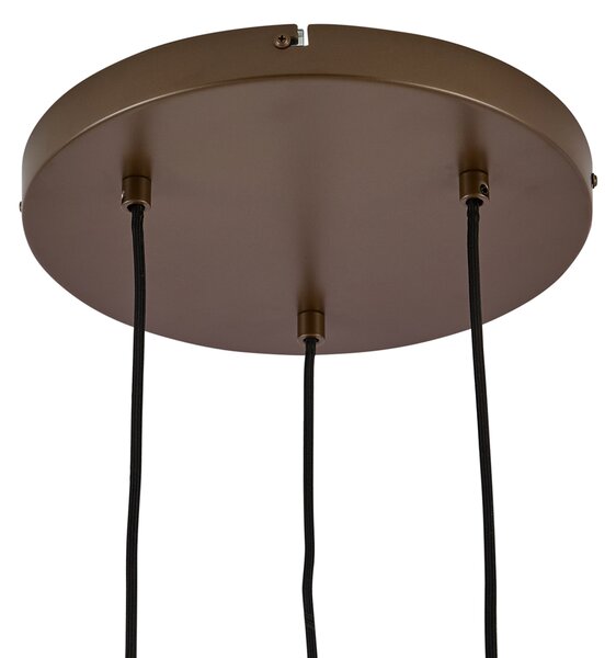 Lampa wisząca w stylu Hotel Chic ciemny brąz z bursztynowym szkłem 3-źródłowa - Stavelot