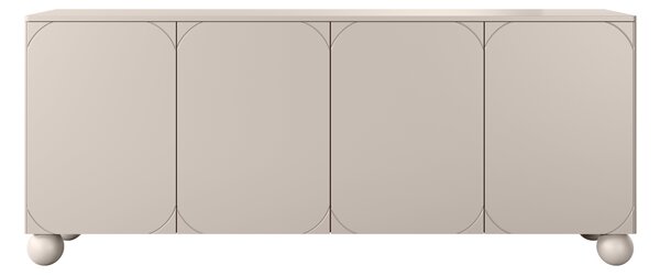 Komoda Sonatia II 200 cm czterodrzwiowa - kaszmir / nogi kule