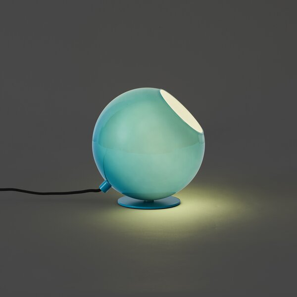 Retro lampa stołowa niebieska ze szkła - Mabel