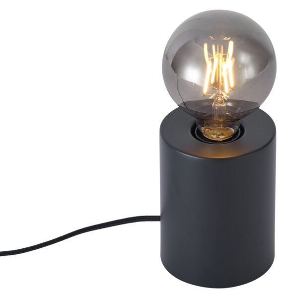 Nowoczesna lampa stołowa czarna 13 cm - Cylinder
