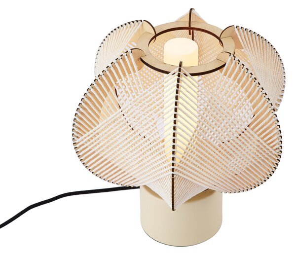 Lampa stołowa Japandi beżowa 32 cm - Gertie