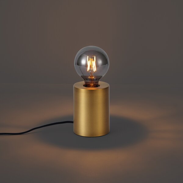 Nowoczesna lampa stołowa mosiężna 13 cm - Cylinder