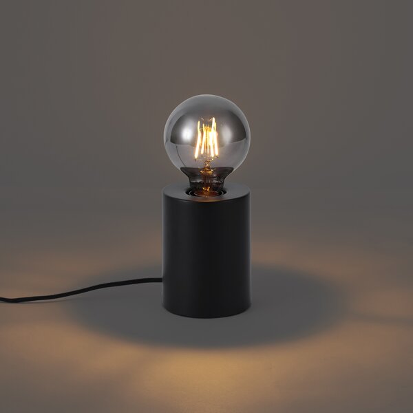 Nowoczesna lampa stołowa czarna 13 cm - Cylinder