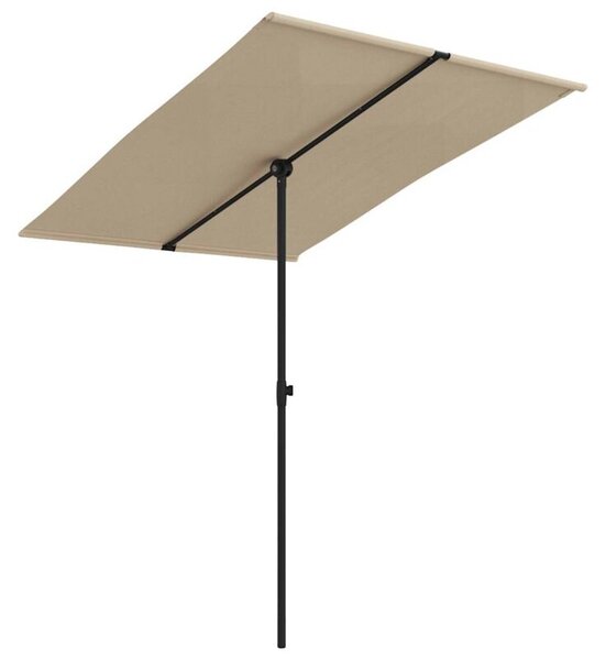 Parasol ogrodowy na aluminiowym słupku, 2x1,5 m, taupe