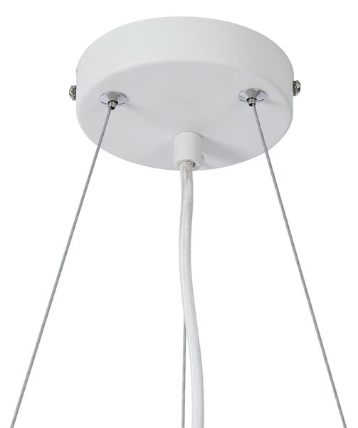 Nowoczesna lampa wisząca z nadrukiem drewna z białymi 6-punktami świetlnymi - Jeana Circle