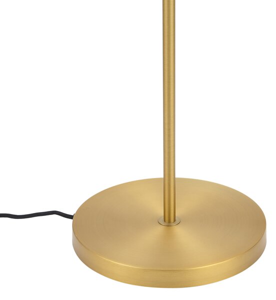 Designerska lampa podłogowa brązowa z przezroczystym szkłem - Domo