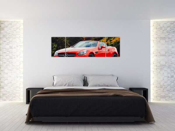 Obraz - czerwony Mercedes (170x50 cm)