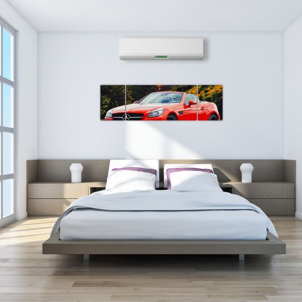 Obraz - czerwony Mercedes (170x50 cm)