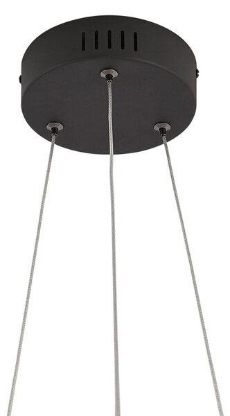 Designerska lampa wisząca czarna okrągła z 3-stopniowym ściemnianiem - Krisscross