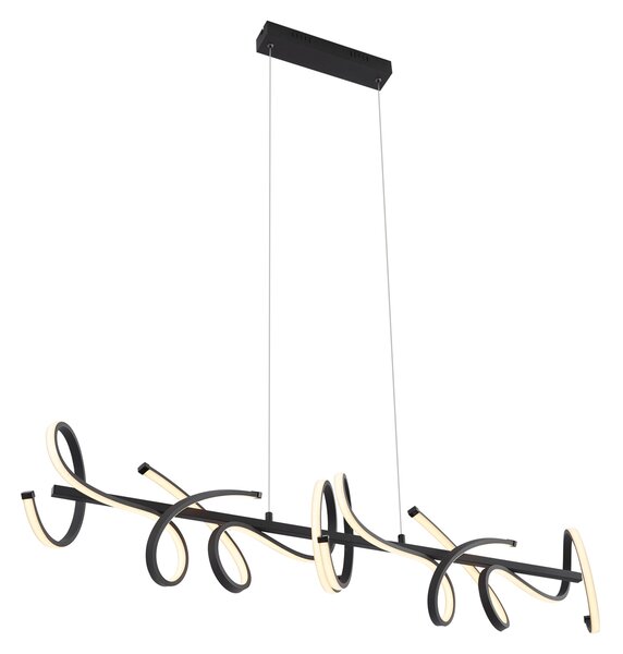 Designerska lampa wisząca czarna prostokątna z 3-stopniową regulacją ściemniania - Krisscross