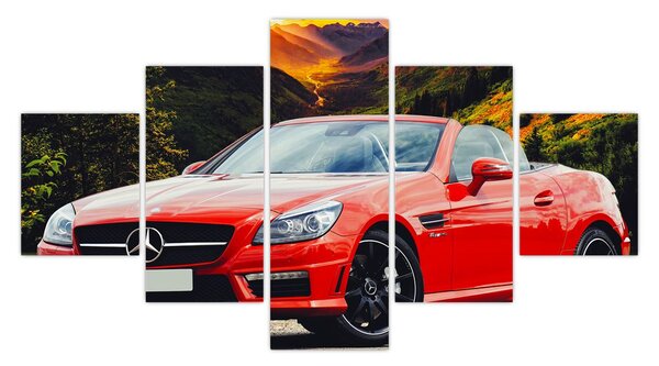 Obraz - czerwony Mercedes (125x70 cm)