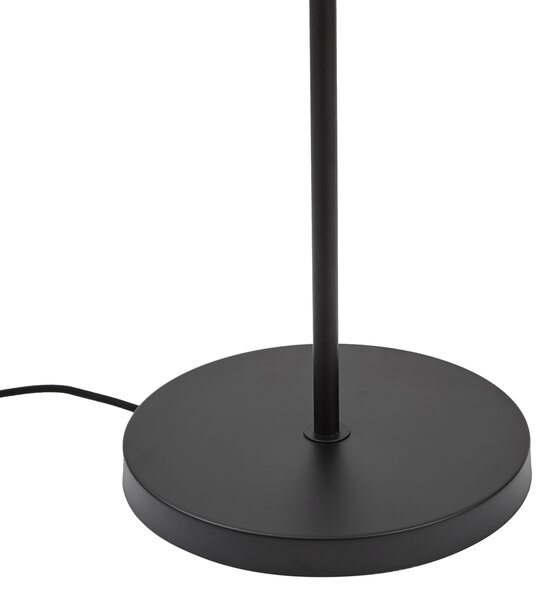 Lampa łukowa Japandi czarna z brązowym kloszem - Bida