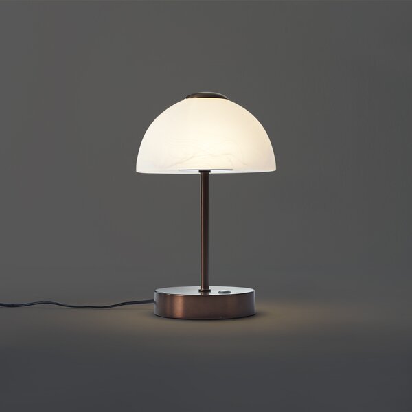Designerska lampa stołowa ciemny brąz z LED z możliwością ściemniania - Joya
