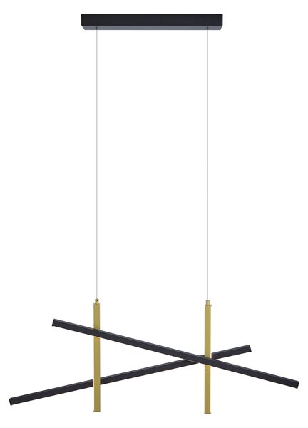 Designerska lampa wisząca X czarna ze złotem z LED z 3-stopniową regulacją - Joy