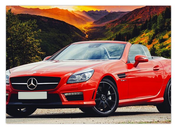 Obraz - czerwony Mercedes (70x50 cm)
