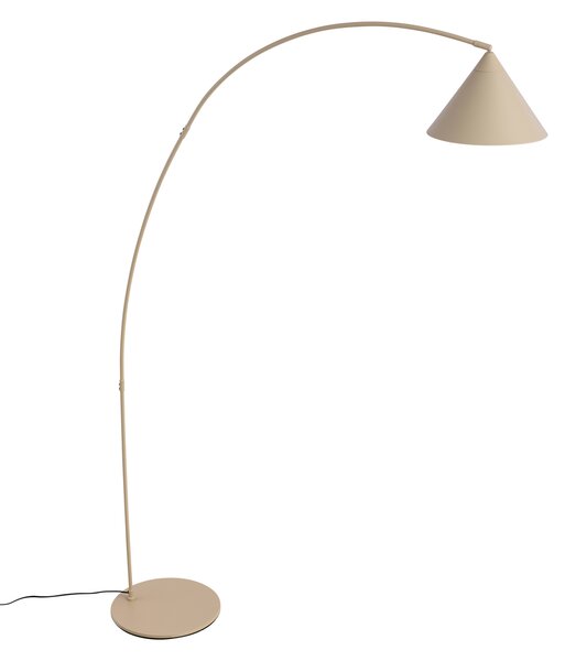 Lampa podłogowa w stylu retro beżowa z białym wnętrzem - Triangolo