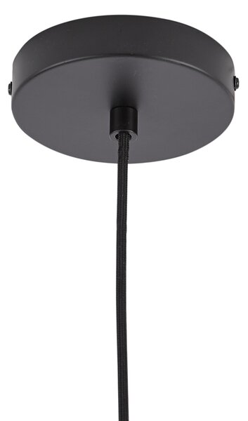 Designerska lampa wisząca czarna z przydymionym szkłem - Domo