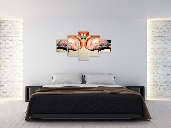 Obraz - dwa flamingi (125x70 cm)