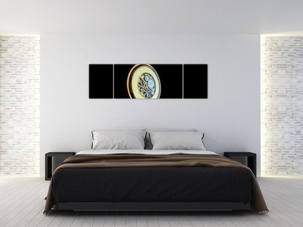Obraz złotego zegarka kieszonkowego (170x50 cm)