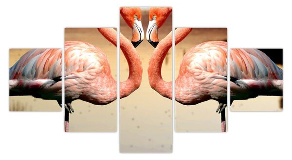 Obraz - dwa flamingi (125x70 cm)