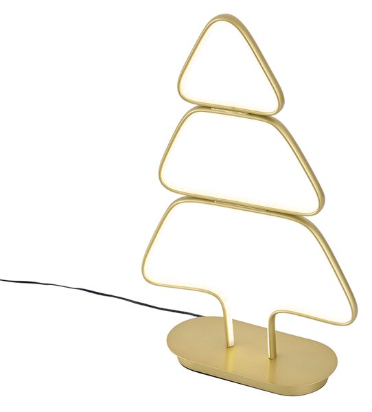 Świąteczna lampa stołowa Arbre, złota choinka z diodą LED