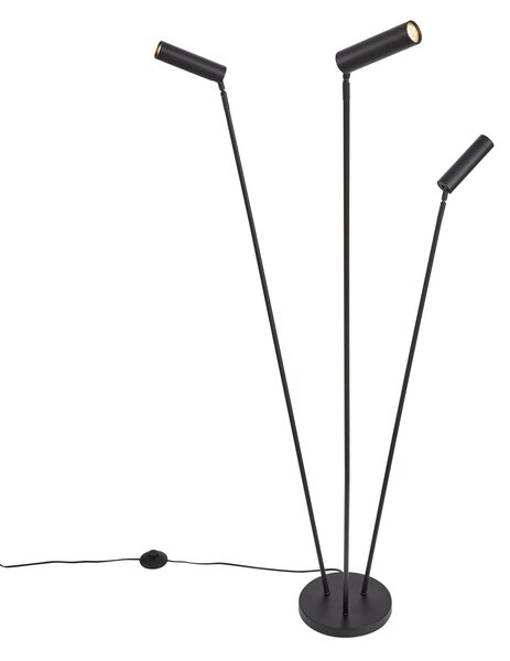 Nowoczesna lampa podłogowa czarna 3-źródła światła GU10 35mm - Thomas
