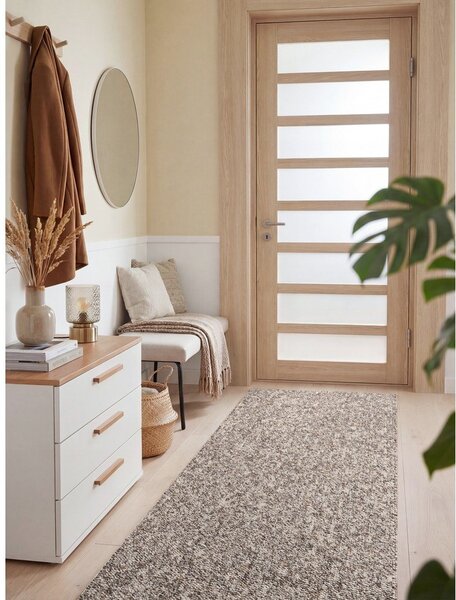 Szary chodnik odpowiedni do prania 80x240 cm Rocco Taupe – Elle Decoration