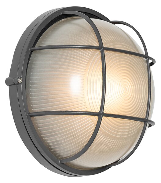 Industrialna lampa ścienna zewnętrzna ciemnoszara IP44 - Hanneke