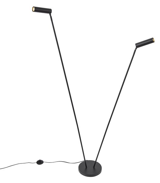 Nowoczesna lampa podłogowa czarna 2-źródła światła GU10 35mm - Thomas