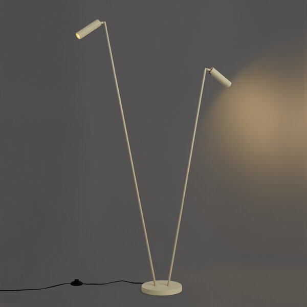 Nowoczesna lampa podłogowa beżowa 2-źródła światła GU10 35mm - Thomas