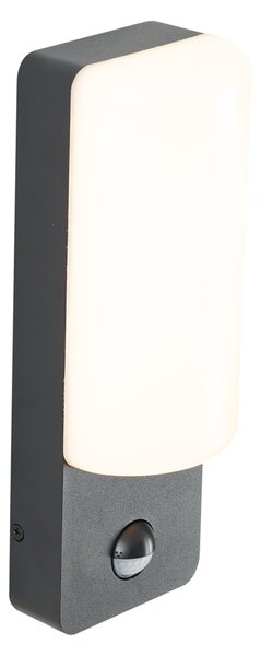 Zewnętrzna lampa ścienna czarna z czujnikiem ruchu, w zestawie LED - Shift
