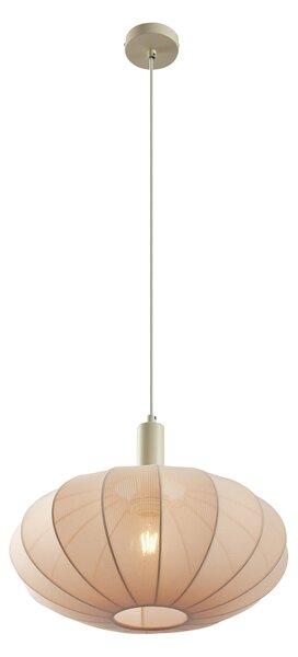 Lampa wisząca Japandi beżowa z materiałowym abażurem - Bida