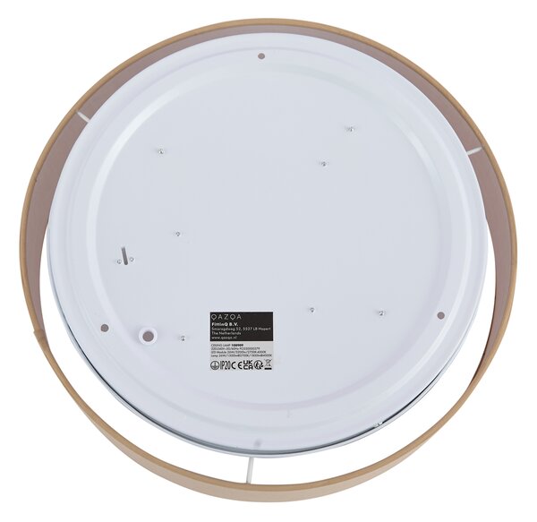 Inteligentna lampa sufitowa beżowa 35 cm z LED i pilotem - Flat Drum