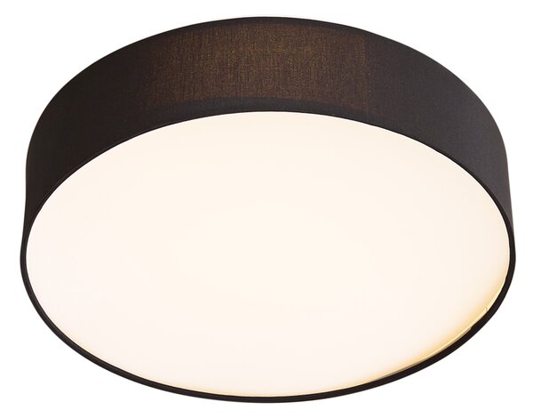 Inteligentna lampa sufitowa czarna 35 cm z LED i pilotem - Flat Drum
