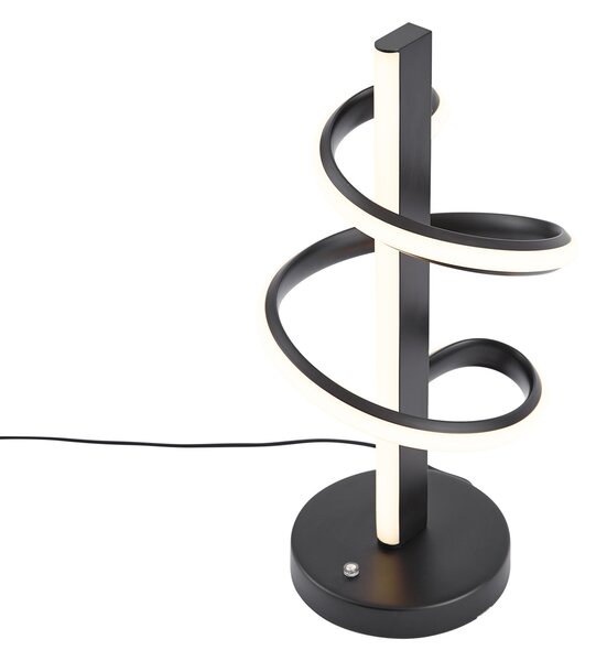 Designerska lampa stołowa czarna z LED, ściemnialna z 3-stopniowym przełącznikiem - Rolla