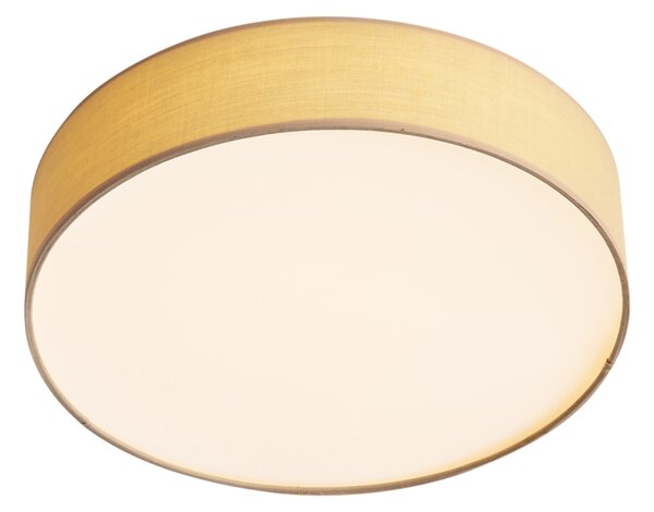 Inteligentna lampa sufitowa beżowa 35 cm z LED i pilotem - Flat Drum