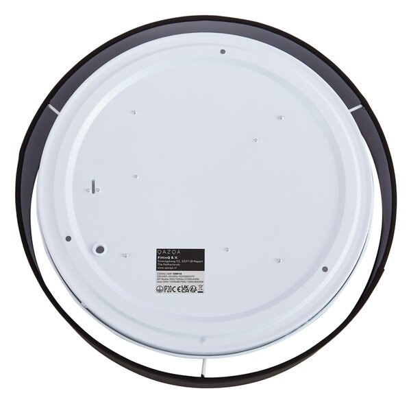Inteligentna lampa sufitowa czarna 35 cm z LED i pilotem - Flat Drum