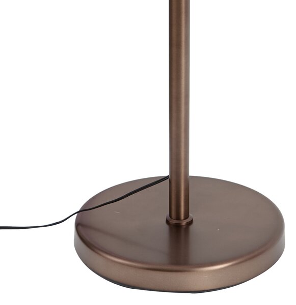 Designerska lampa podłogowa ciemny brąz z LED i ściemniaczem dotykowym - Notia